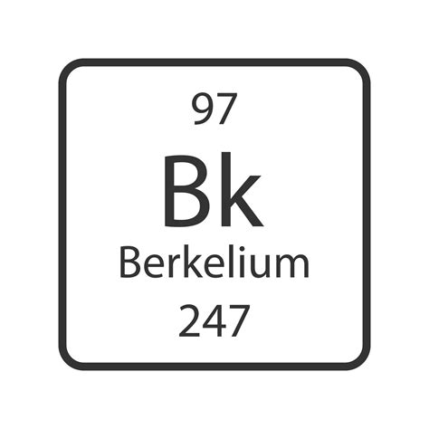 Símbolo De Berkelio Elemento Químico De La Tabla Periódica