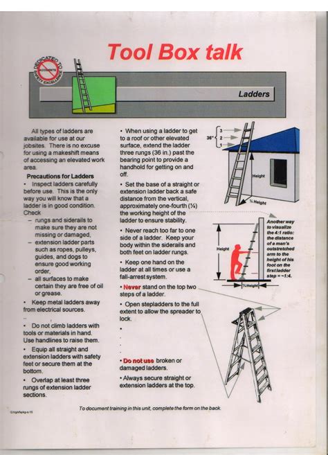 Osha Ladder Safety Toolbox Talk