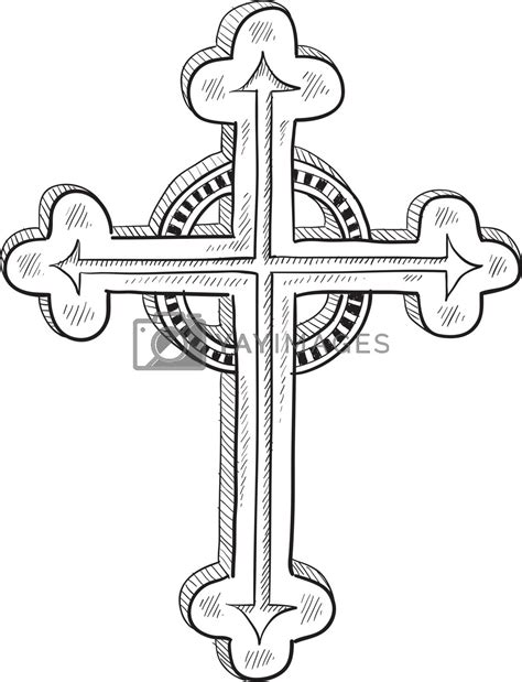 Ornate Crucifix Sketch By Lhfgraphics Vectors And Illustrations With