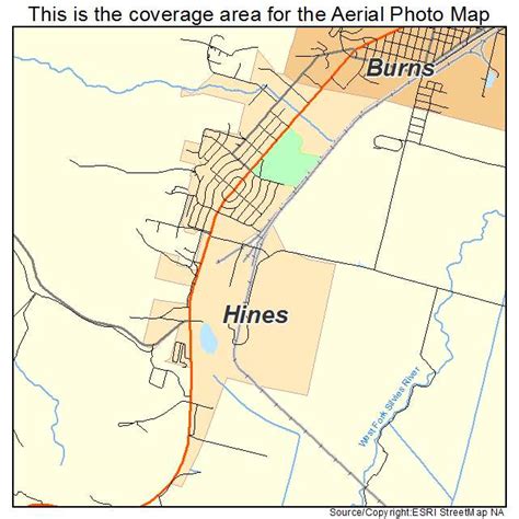 Aerial Photography Map Of Hines Or Oregon