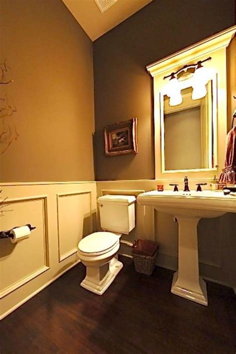 Wainscoting is used to protect the lower part of the wall from smears and scuffs. Wainscoting in bathroom | Bath remodel ideas | Pinterest