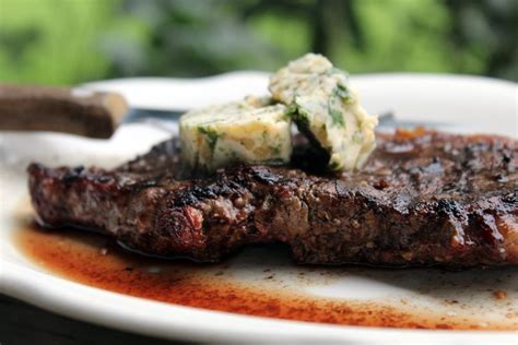 Place steak in pan and sear for about 2 minutes, then flip and sear other side. How to Make Garlic Herb Steak Butter | Buy This Cook That
