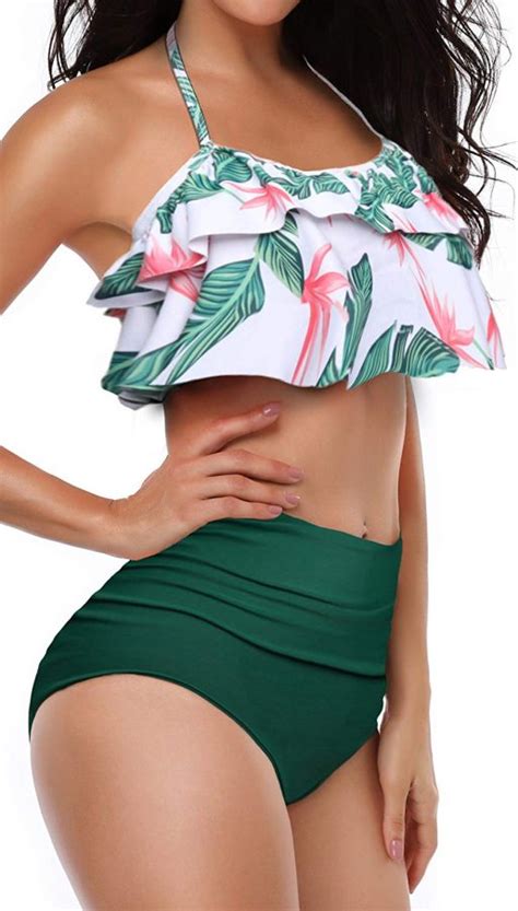Trendy Two Piece Swimsuit Fabulous Womens High Waist Bikini