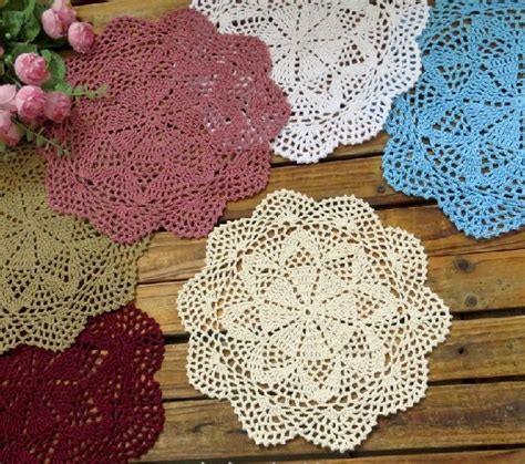 2019 2013 Cotton Lace Cotton Fabric Doily Round Ecru Doilies Crochet