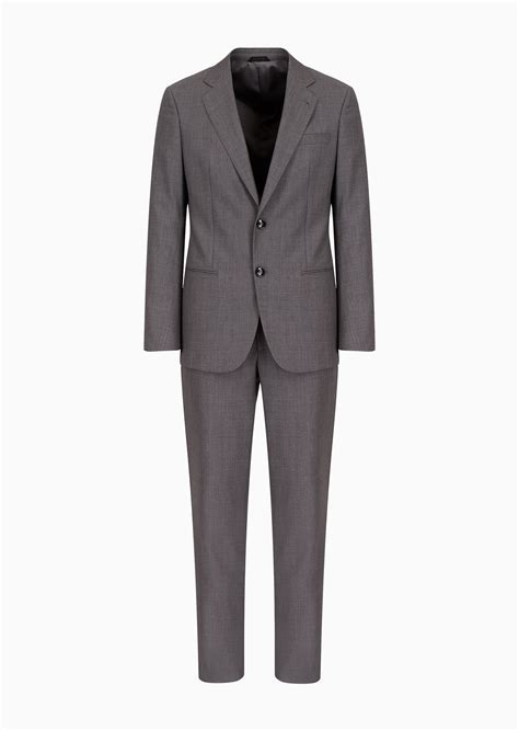 Slim Fit Soho Line Half Canvas Suit In Wool And Cashmere Gabardine