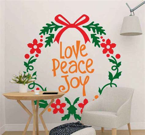 Joy Love Peace Christmas Wall Sticker Tenstickers