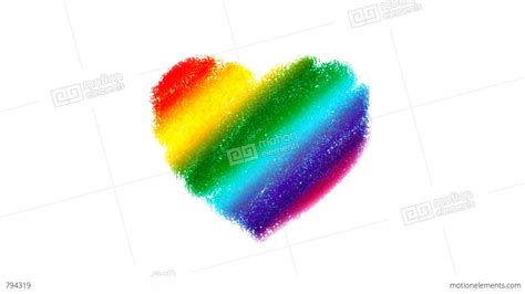 Rainbow Heart Drawing Stock Animation 794319