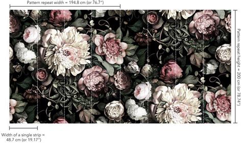 Dark Floral Ii Black Saturated Xl 200 Wallpaper Dark Floral