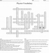 Physics Crossword Puzzles Printable With Answers | Printable Crossword ...