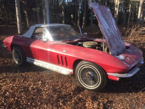 1965 Corvette Roadster C2 Barn Find 327 365 Hp Knock Off Sidepipes