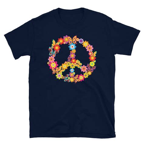 Floral Peace Sign T Shirt Etsy