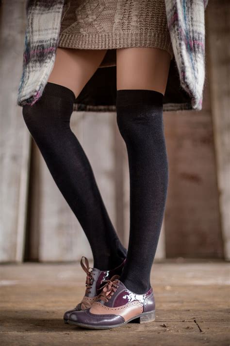 Ladies Elle Plain Bamboo Over The Knee Socks Sockshop
