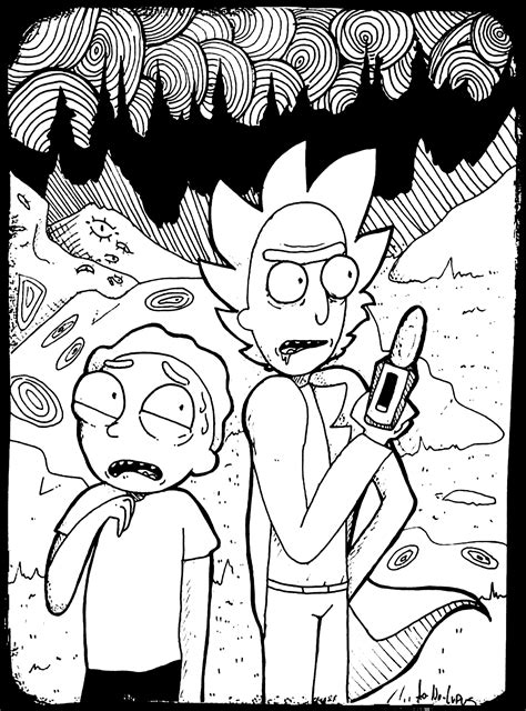Rick And Morty Fan Art Tv Shows Adult Coloring Pages Page Quotes Zentangle
