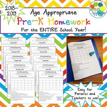 Children learn these concepts at their own pace. Age Appropriate Pre-K Homework for the ENTIRE School Year | Preschool homework, Homework ...