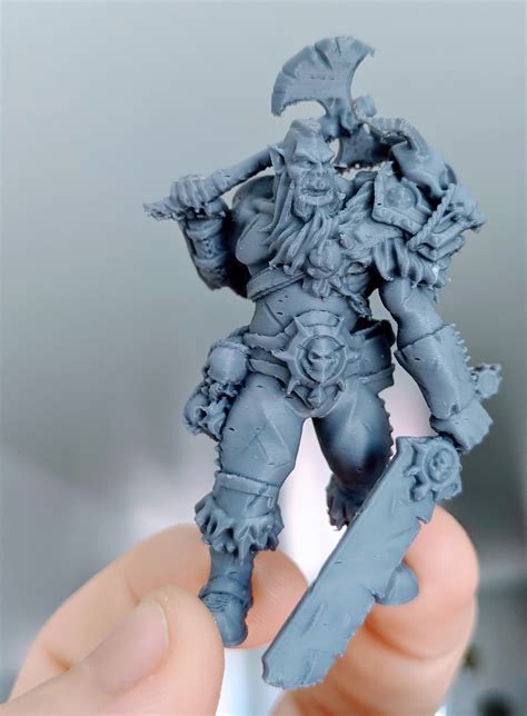 3d Printable Free Orc Barbarian 32mm Scale Miniature With Supports