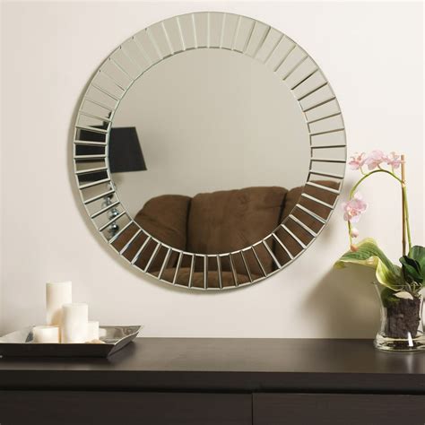 Large 276 Round Beveled Glow Glam Modern Decorative Mirror By Décor