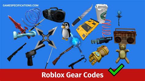 50 Popular Roblox Gear Codes 2024 Game Specifications