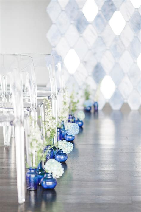 Modern Monochromatic Blue Wedding Inspiration Featuring Davids Bridal