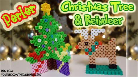 Perler Bead 3d Christmas Tree And 3d Reindeer Tutorial Youtube
