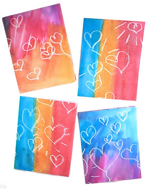 Crayon Resist Watercolor Valentine Cards Our Kid Things