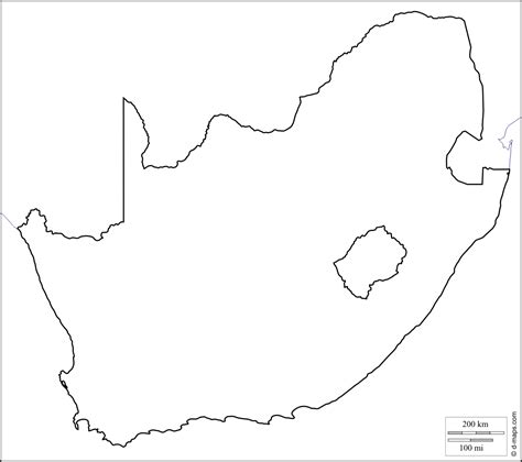 6 Free Printable Blank Map Of South Africa With Countries World Map
