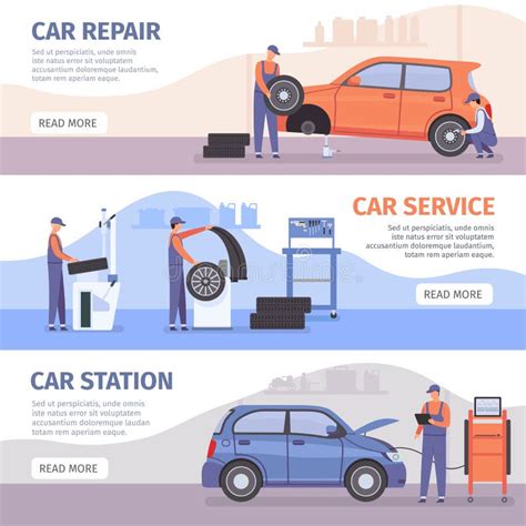 3d Mechanic Car Maintenance Stock Illustration Illustration Of