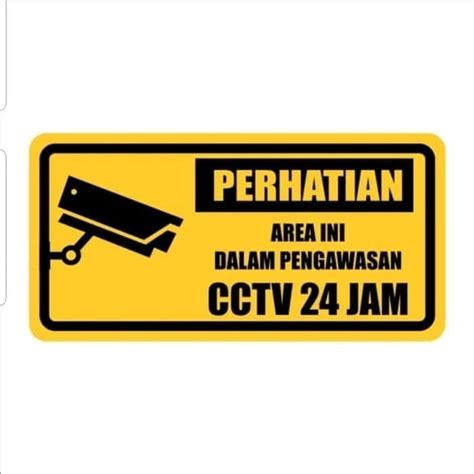 Jual STICKER PERHATIAN AREA INI DALAM PENGAWASAN CCTV JAM X Cm