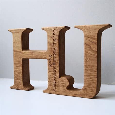 Engraved Wooden Alphabet Letters