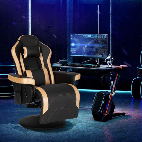 Goplus Massage Gaming Chair Racing Style Gaming Recliner Wadjustable