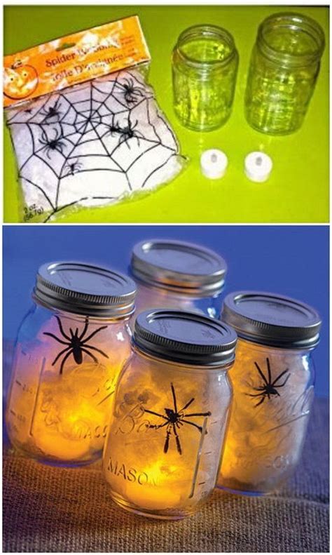 Diy Spider Web Ball Jars Diy Halloween Treats Halloween House Party