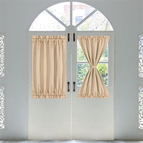 Piccocasa French Blackout Door Curtain Thermal Insulated 25x40 Inch