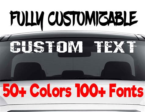 Custom Windshield Decals Word And Number Car Truck Window