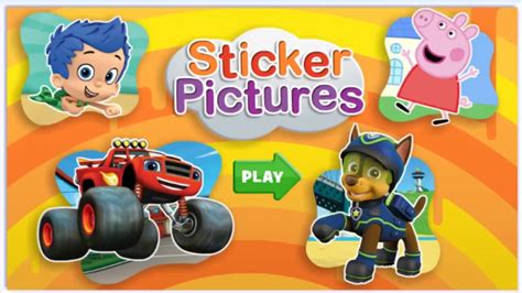 Nick Jr Sticker Pictures Game For Kids Youtube