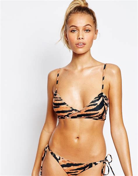 Lyst Beach Riot Tigra Feline Wrap Bikini Top