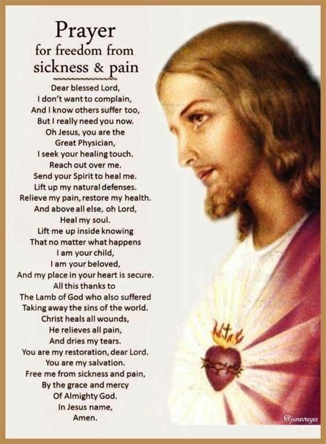 Prayer For Freedom From Sickness And Pain Good Prayers Special Prayers
