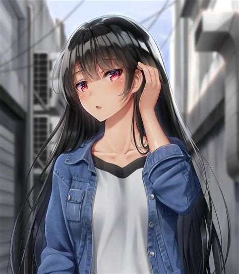 Cool Kawaii Anime Girl With Black Hair And Glasses