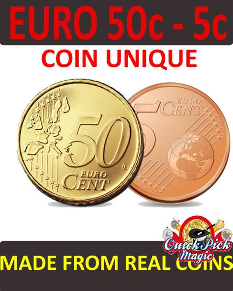 Euro Coin Unique 50c 5c Euro Coin Unique Magnetic Version Vanishing