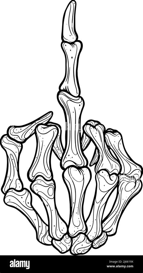 Skeleton Middle Finger Cartoon