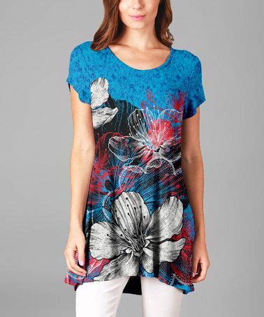Look What I Found On Zulily Blue Black Floral Scoop Neck Tunic