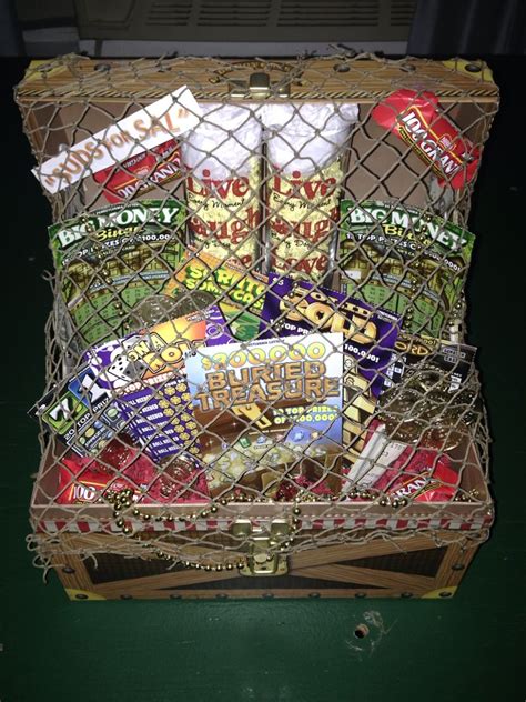 Lottery Ticket Raffle Basket In A Treasure Chest Raffle Baskets