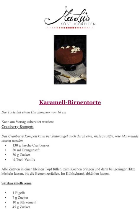 Falls ihr euch fragt, warum man einen kuchen auf dem. Karamell-Birnentorte {Calendar of Ingredients im Februar ...