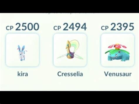 Sylveon Cresselia Venusaur Showing Own Special Move In Ultra League