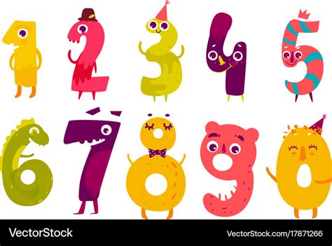 Set Of Cute Number Characters Math Symbols Vector Image My Xxx Hot Girl