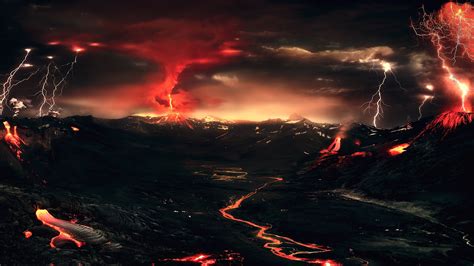 Volcanic Landscape Hd Wallpaper Background Image 1920x1080 Id693522 Wallpaper Abyss