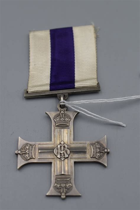 British Military Cross Medal On Length Of Original Ribbon