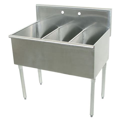 Advance Tabco 4 3 36 Three Compartment Stainless Steel Commercial Sink