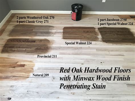 Red Oak Hardwood Floor Stains Using Minwax Wood Finish Penetrating