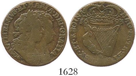 Ireland Copper Half Penny William And Mary 1693