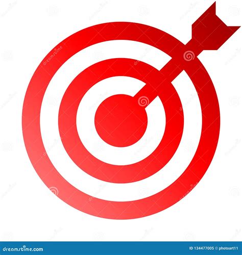 Target Sign Red Gradient Transparent With Dart Isolated Vector