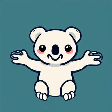 Cute Koala Waving Hand Cartoon Vector Icon Stable Diffusion Openart
